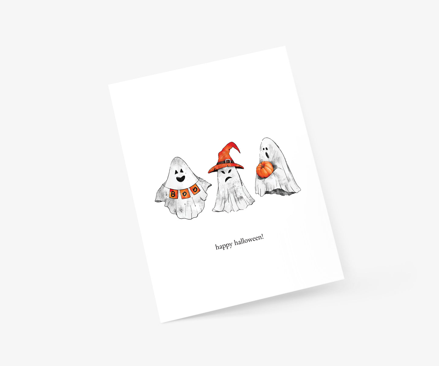 Three Ghosts Happy Halloween Card