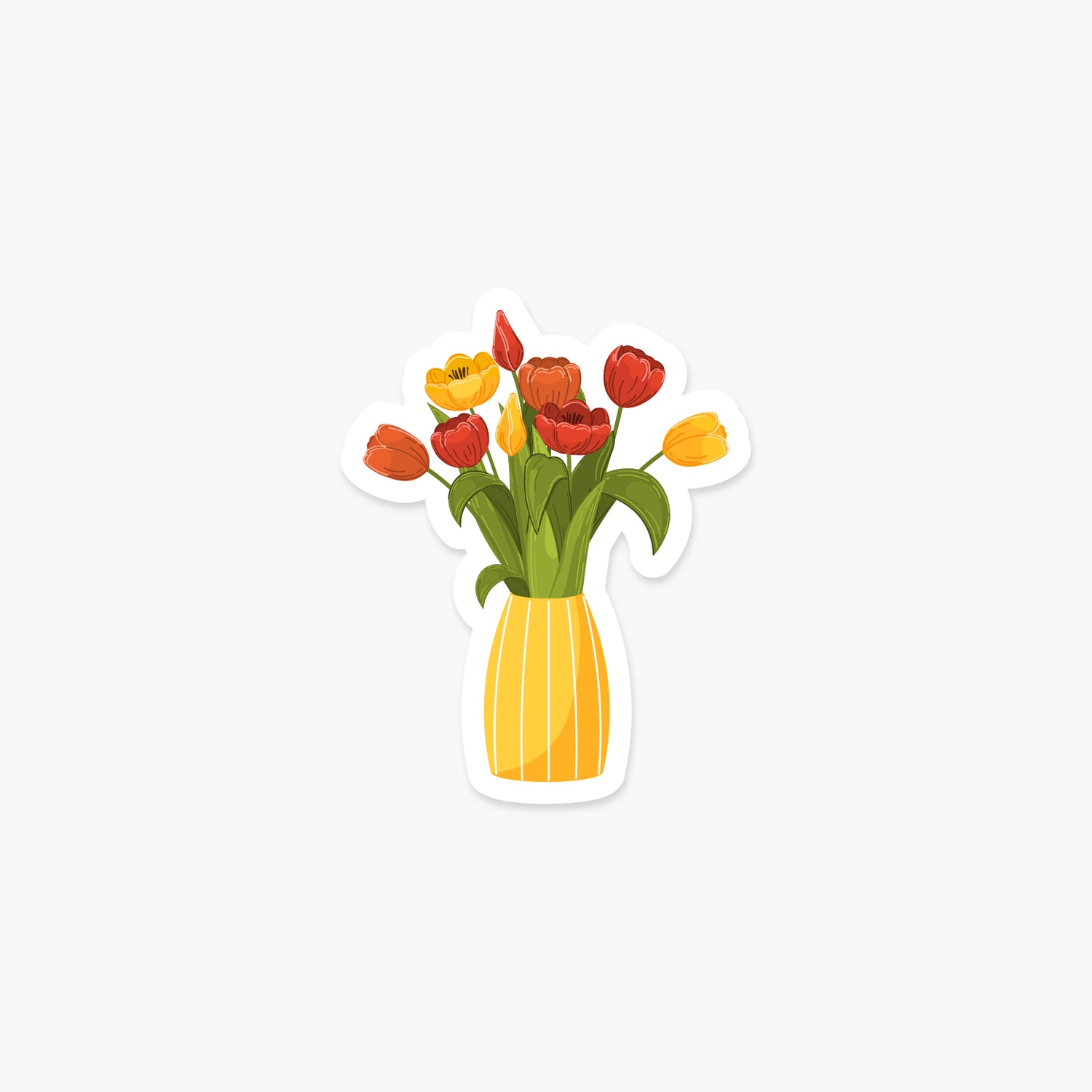 Tulips in a yellow vase - Floral Sticker | Footnotes Paper