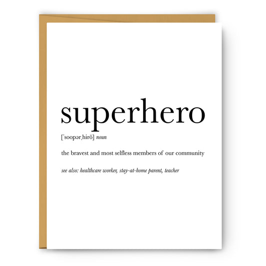 Superhero Definition - Unframed Art Print Or Greeting Card