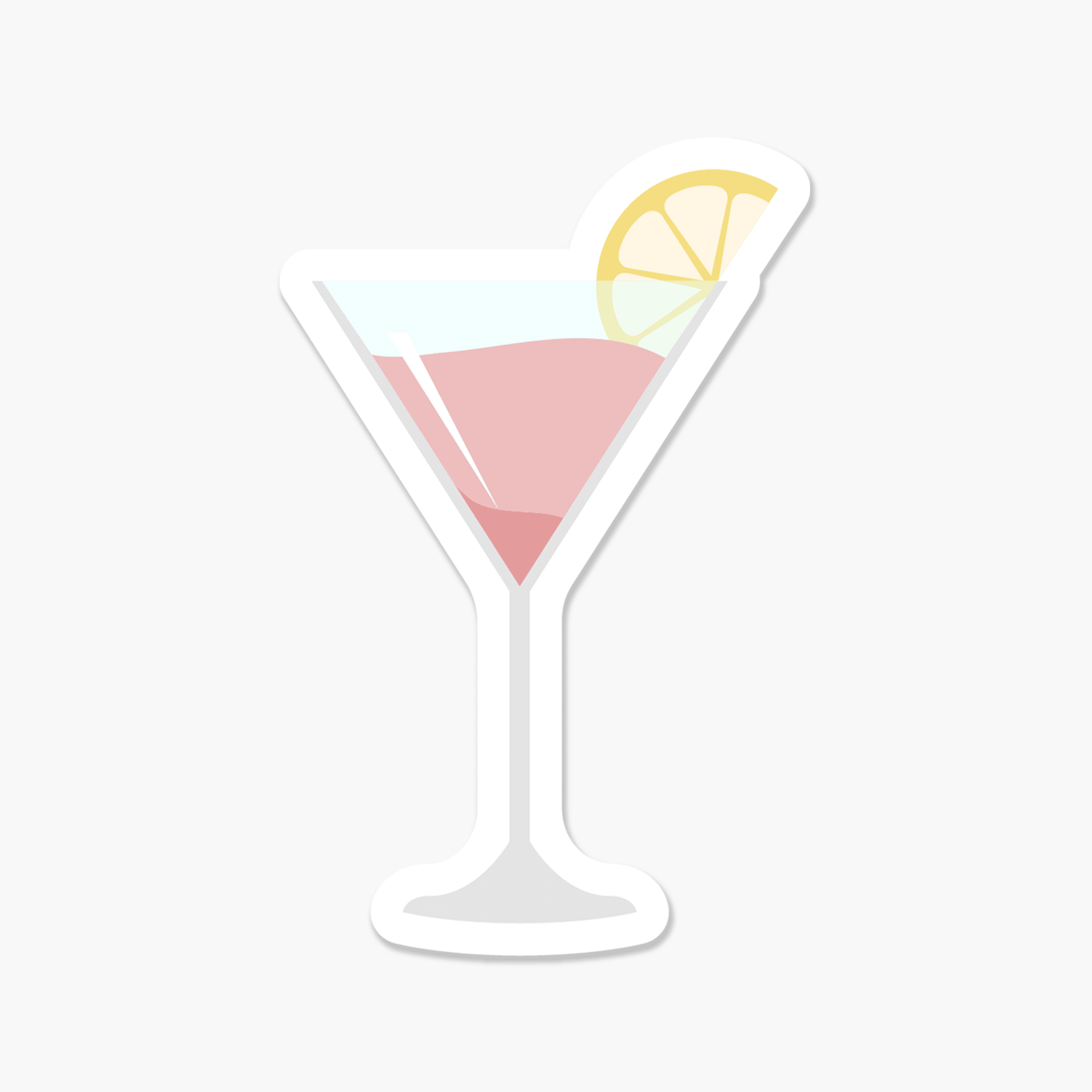 Pink Cocktail - Food Sticker - Footnotes Paper