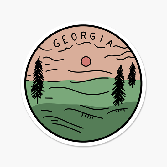 Georgia Illustrated US State Travel Sticker | Footnotes Paper