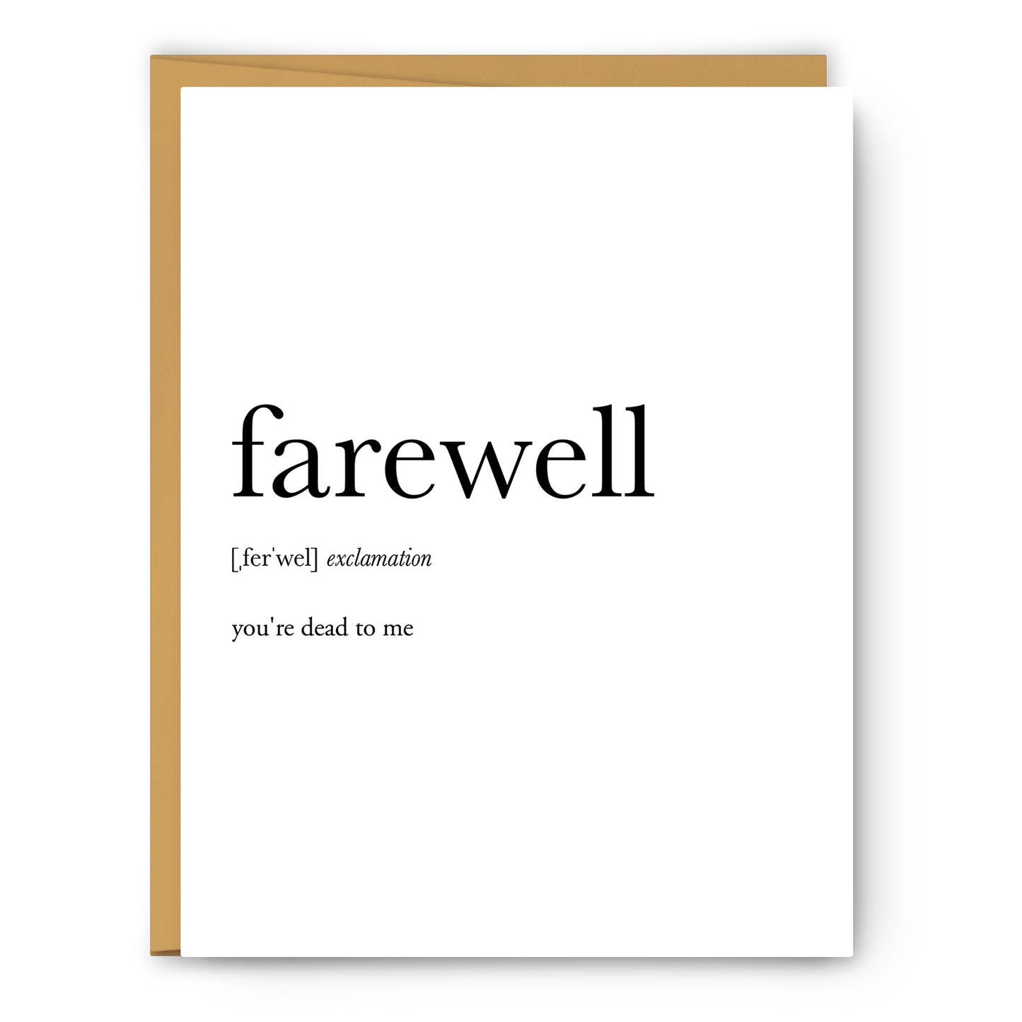 Farewell Definition - Unframed Art Print Or Greeting Card