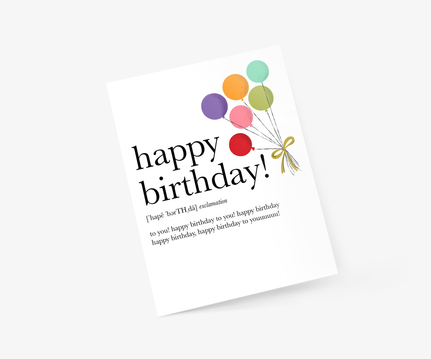 Happy Birthday Definition Illustration Birthday Card | Footnotes Paper