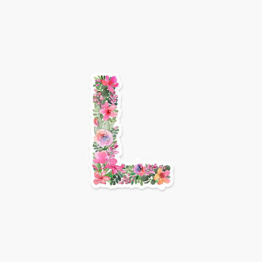 Letter "L" Floral - Monogram Initials Sticker | Footnotes Paper