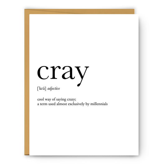 Cray Definition - Unframed Art Print Or Greeting Card