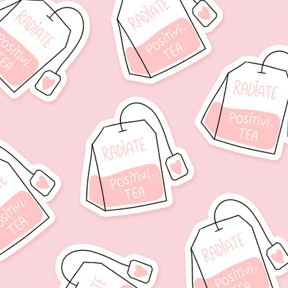 Radiate Positivi - tea Teabag Everyday Sticker | Footnotes Paper - Footnotes Paper