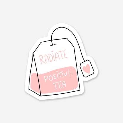 Radiate Positivi - tea Teabag Everyday Sticker | Footnotes Paper - Footnotes Paper