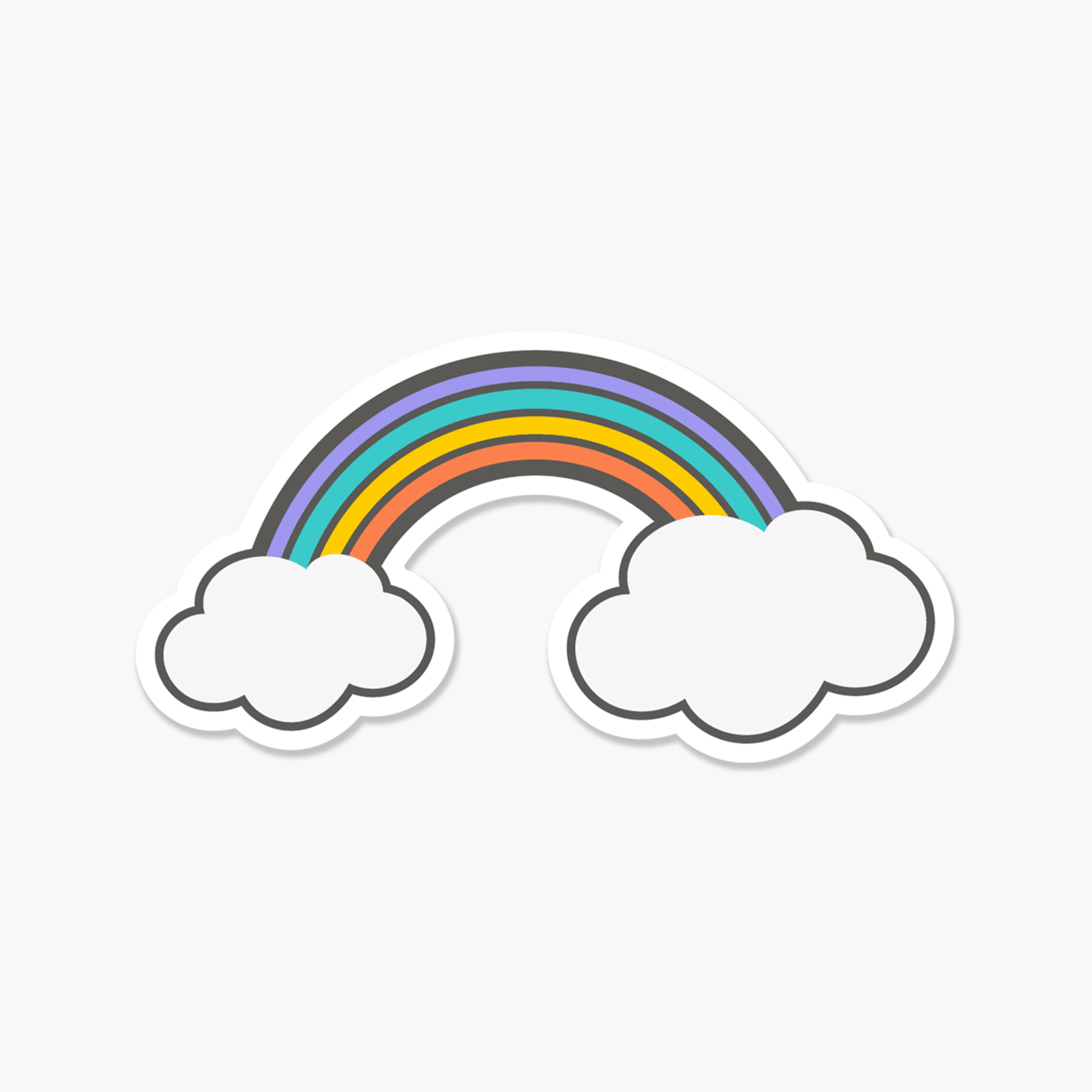 Rainbow with Clouds - Everyday Sticker - Footnotes Paper