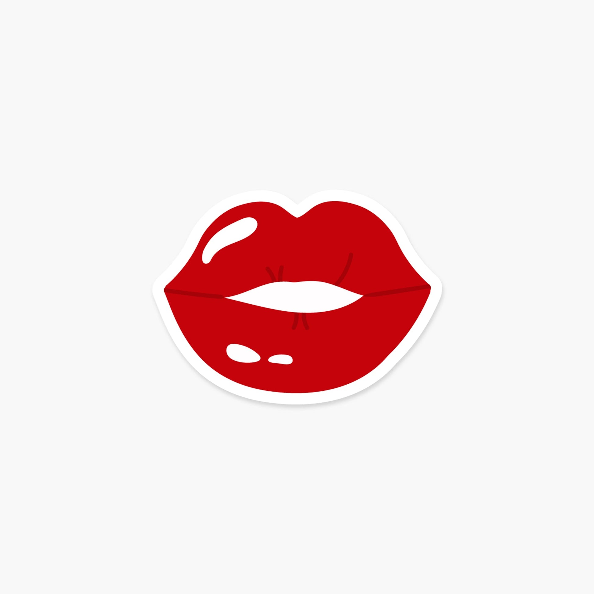 Red lips 3.25 x 2.5 in - Valentine's Day Sticker - Footnotes Paper