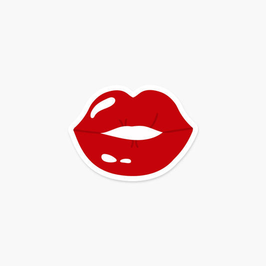 Red lips 3.25 x 2.5 in - Valentine's Day Sticker - Footnotes Paper