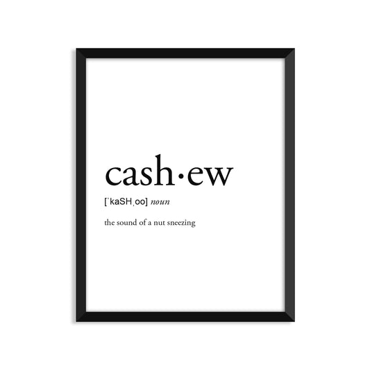 Cashew Definition - Unframed Art Print Or Greeting Card