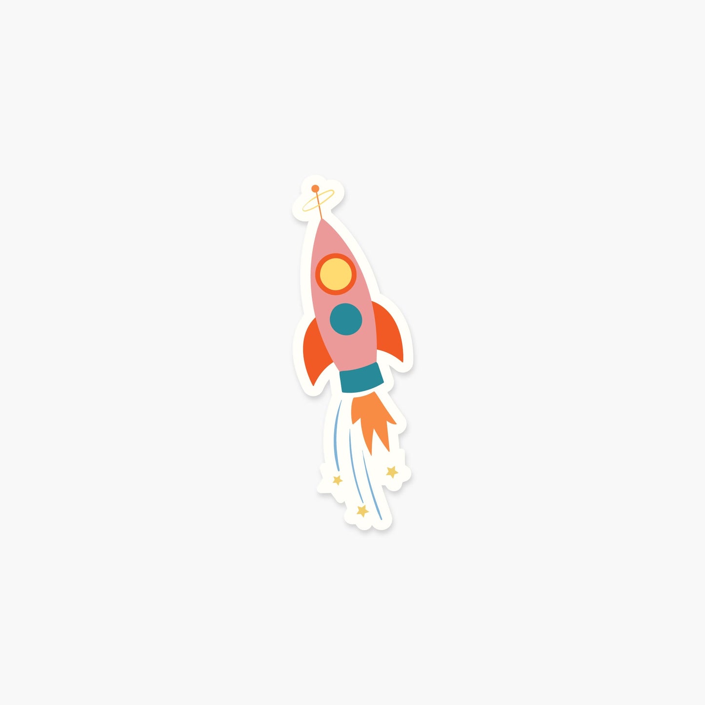 Rocketship B 3.5 x 1 in - Space Sticker - Footnotes Paper