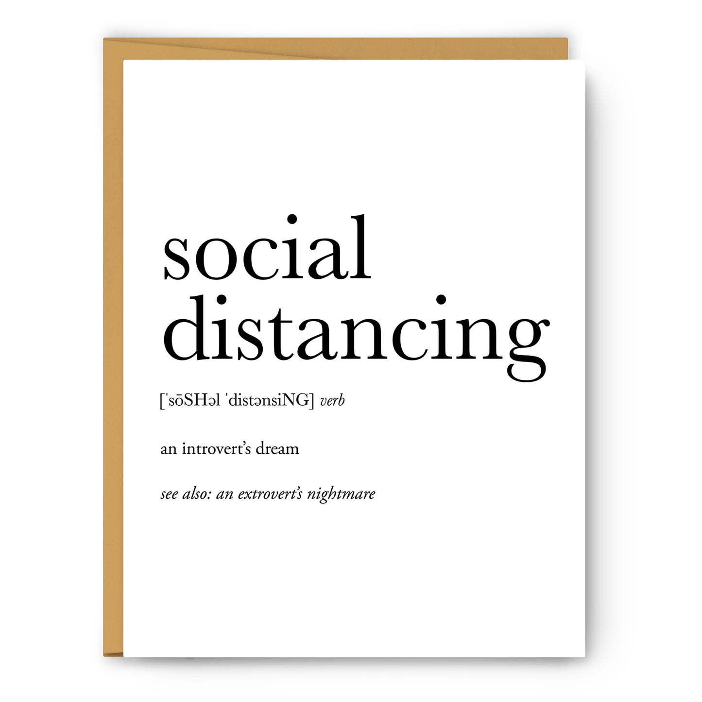Social Distancing Definition - Unframed Art Print Or Greeting Card