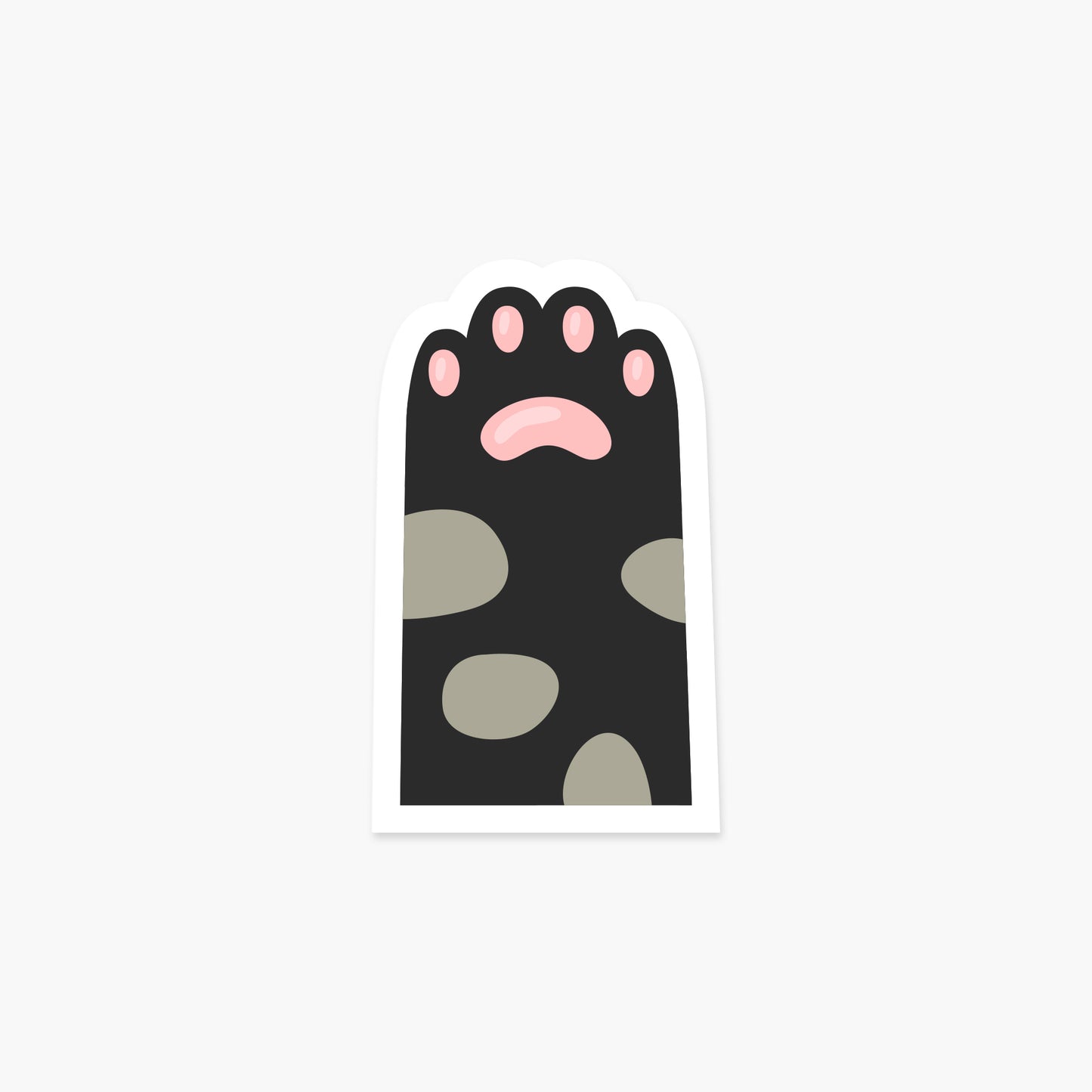 Black Cat with Gray Spots Paw - Animal Sticker | Footnotes Paper