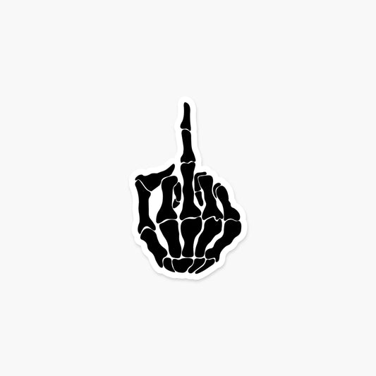 Skeleton Middle Finger 3.25 x 2 in - Everyday Sticker - Footnotes Paper