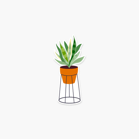 Snake Plant in a pot 1.5 x 3.5 in - Plant Sticker - Footnotes Paper