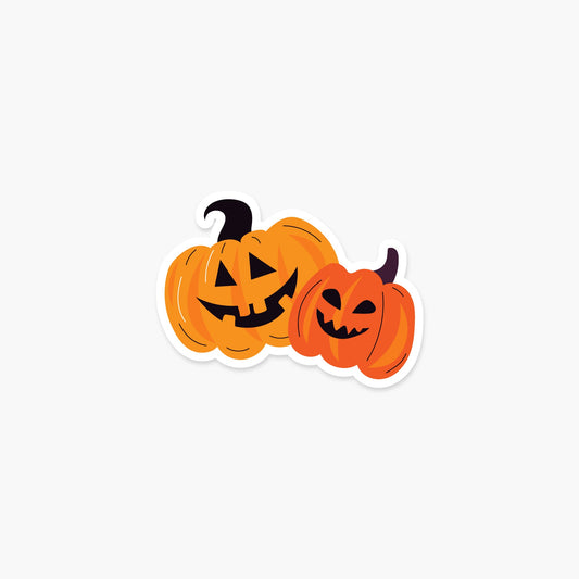 Two Pumpkins 3 x 2 in - Halloween Sticker - Footnotes Paper