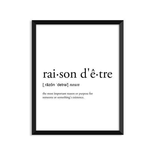 Raison Detre Definition Everyday Card