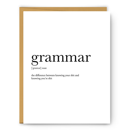 Grammar Definition - Unframed Art Print Or Greeting Card