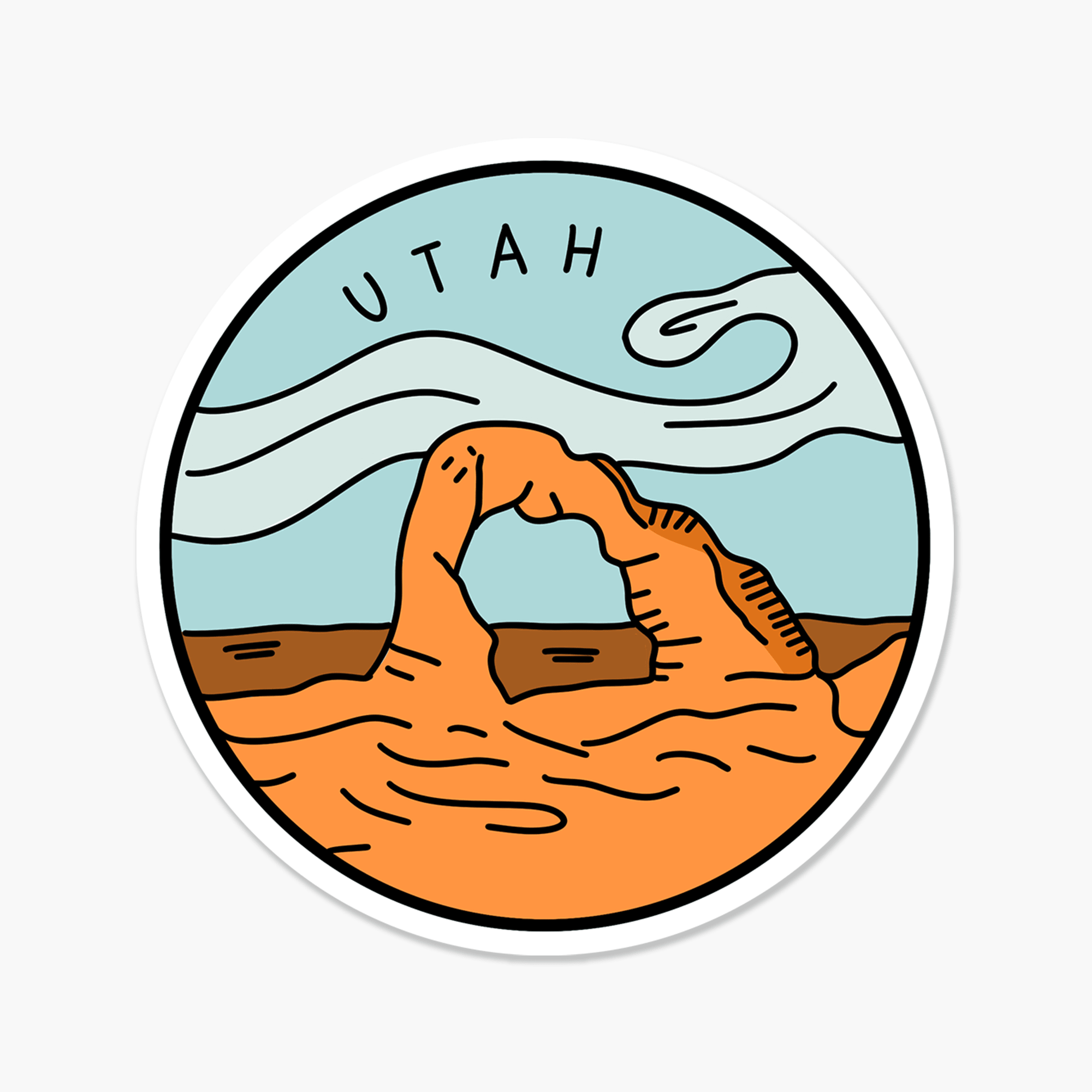 Uth Window Sticker Utah Illustrated US State Travel Sticker | Footnotes Paper