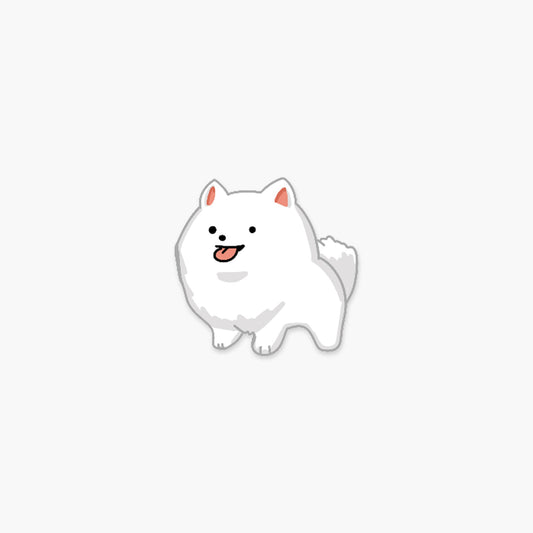 White Pomeranian Dog Sticker - Footnotes Paper