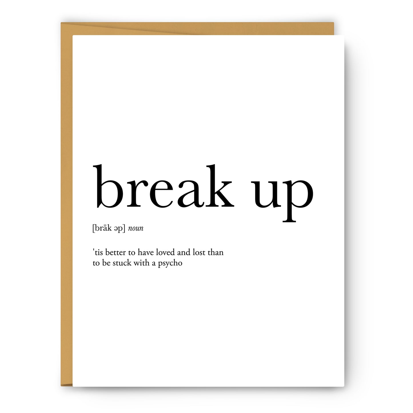 Break Up Definition - Unframed Art Print Or Greeting Card