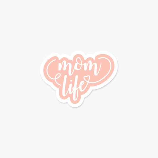 Mom Life Coral - Baby & Mother Sticker | Footnotes Paper