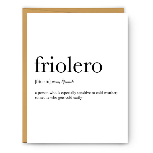 Friolero Definition Everyday Card