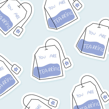 You are Tea - rrific Teabag - sticker for tea lover - Footnotes Paper
