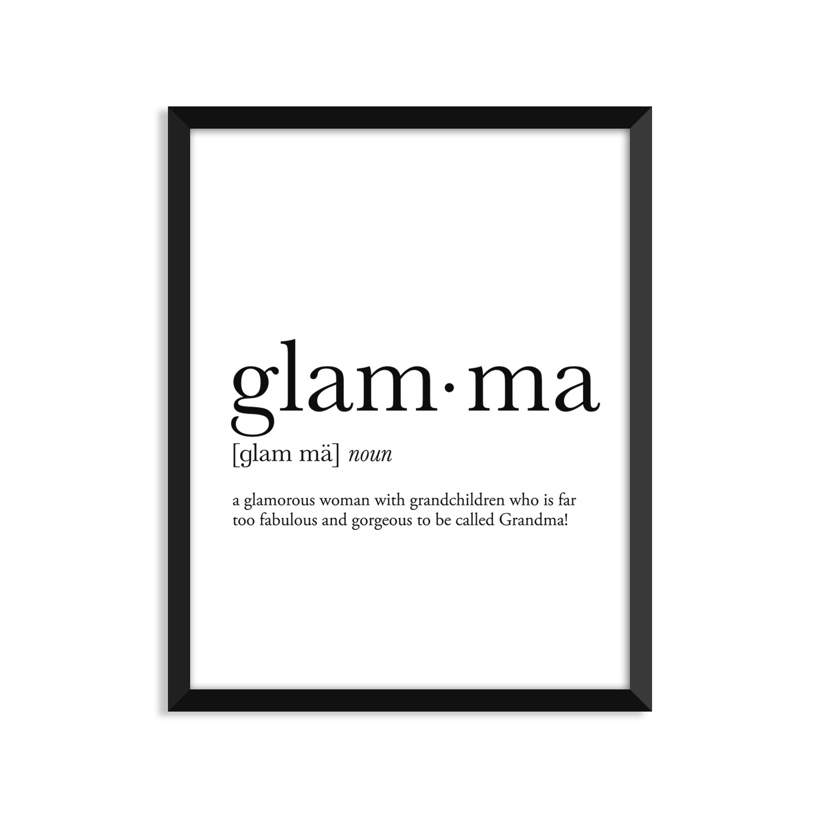 Glamma Definition - Unframed Art Print Or Greeting Card