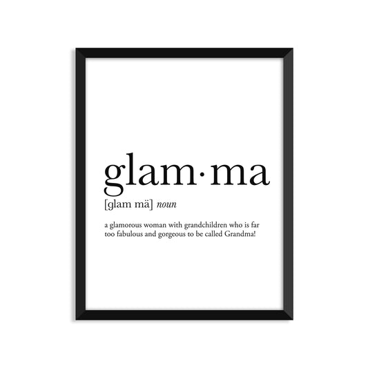 Glamma Definition - Unframed Art Print Or Greeting Card